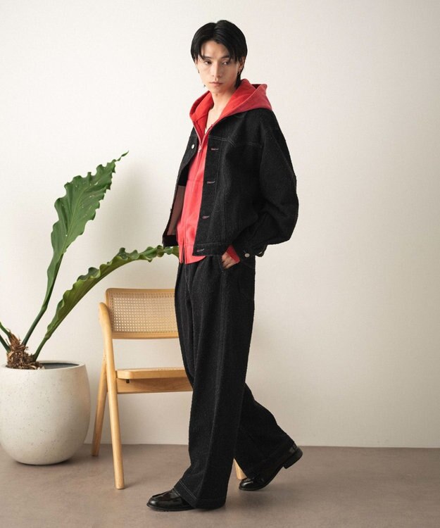 WEGO ネップデニムジャケット デニムブラック