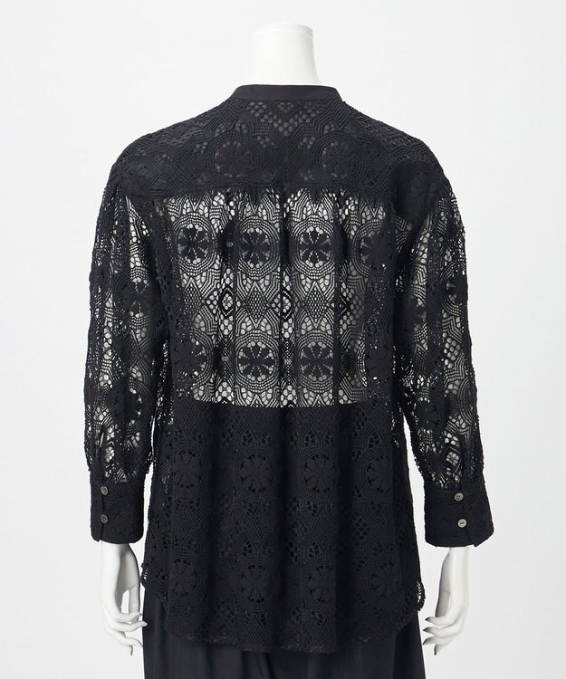 23区 【GOLD LABEL】モチーフレース シャツ ブラウス ブラック系