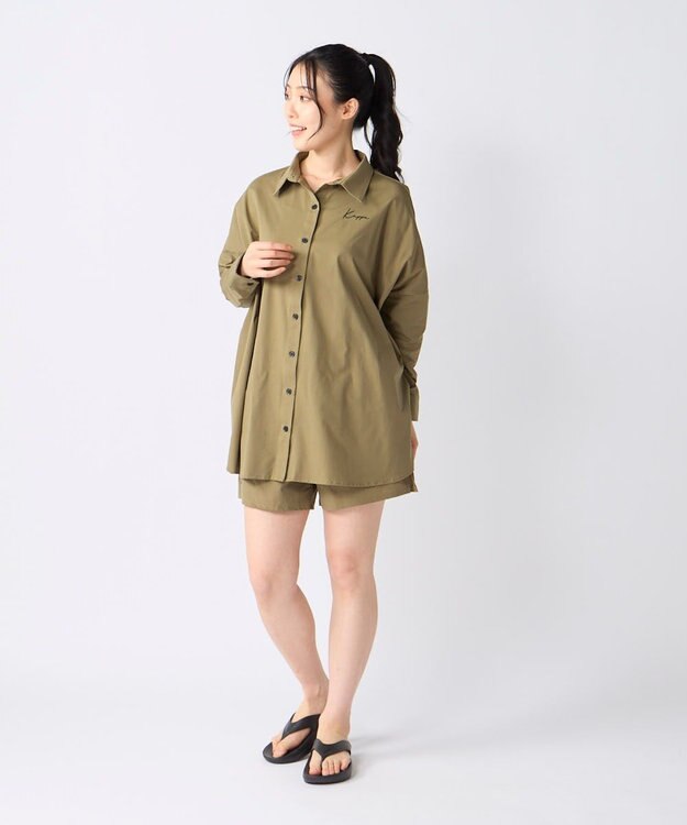 OP／FILA 【Kappa】オーバーサイズシャツ付き 水着4点セット カーキ
