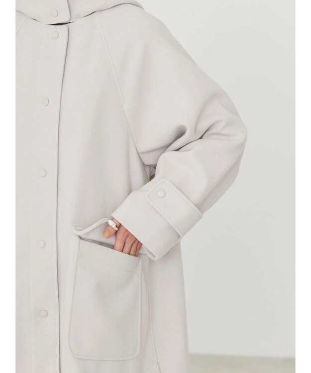 AMERICAN HOLIC 中空ＦＩＢＥＲ２ＷＡＹフード付きコート Light Gray