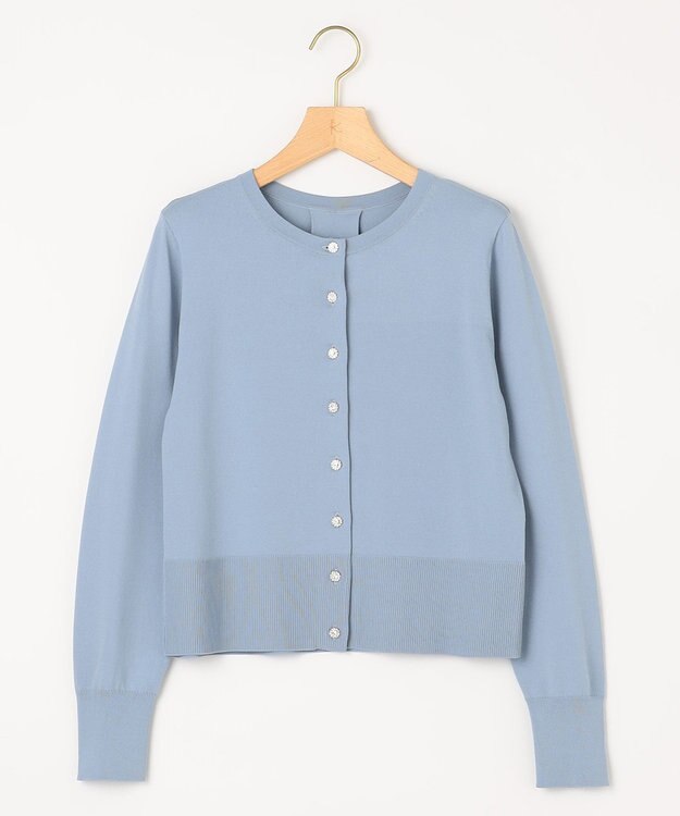 組曲 【UVケア・接触冷感】MINA ニットカーディガン サックス系