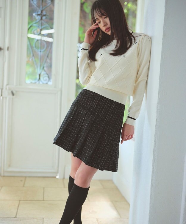 Feroux プリーツミニ スカート ブラック系1