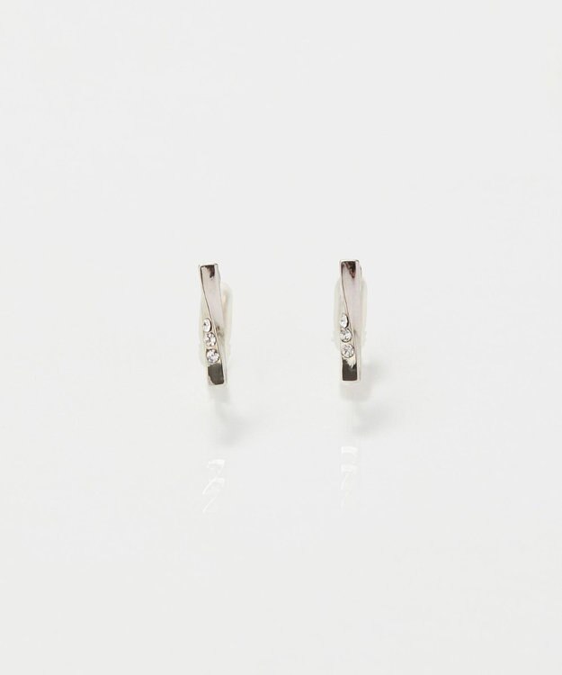 Phoebe 【金属アレルギー対応】【痛くないシリーズ】ツイストバービジューライトフィットイヤリング　シルバー シルバー