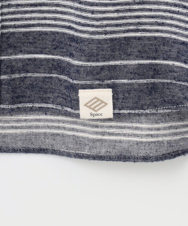 JOSEPH ABBOUD MOUNTAIN 【SPACE／UNISEX】OGスラブシャンブレーマルチボーダー シャツ サックスブルー系1