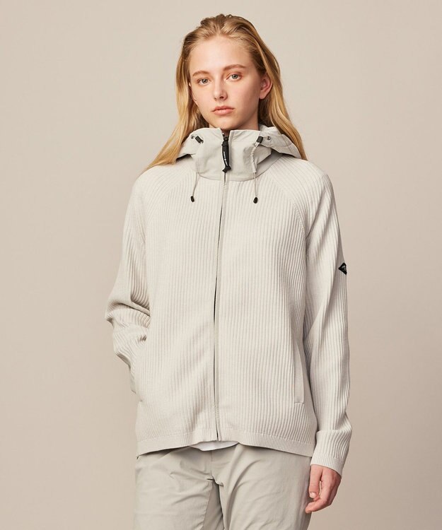 JOSEPH ABBOUD MOUNTAIN 【軽量/ストレッチ】CORDURA アウトドア ニット パーカー ライトグレー系