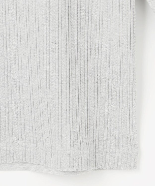 JOSEPH ABBOUD 【キングサイズ・ビジカジ】ストライプリンクス VネックＴシャツ ライトグレー系