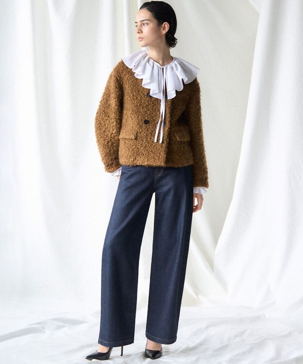 23区 L 【GOLD LABEL】COLOMBOモヘヤループ ジャケット キャメル系