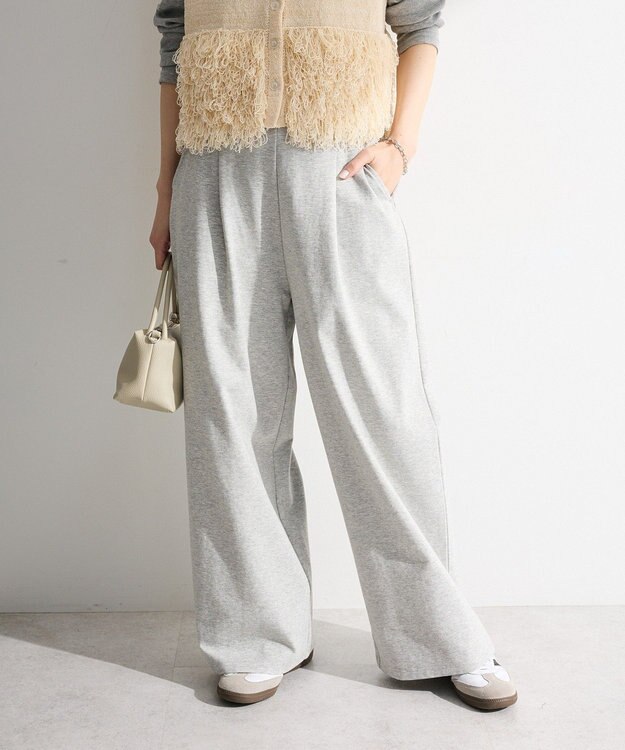 Green Parks タックワイドスウェットパンツ Gray Mixture