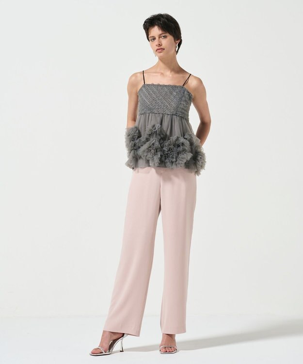 GRACE CONTINENTAL チュールフリルキャミソール グレー