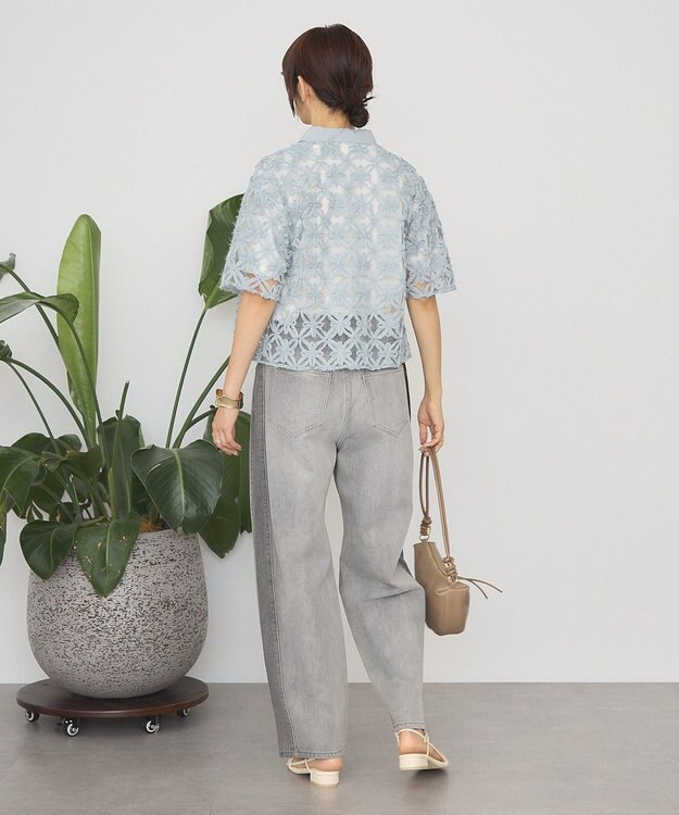 AMERICAN HOLIC アートレース半袖シャツ Grayish Khaki