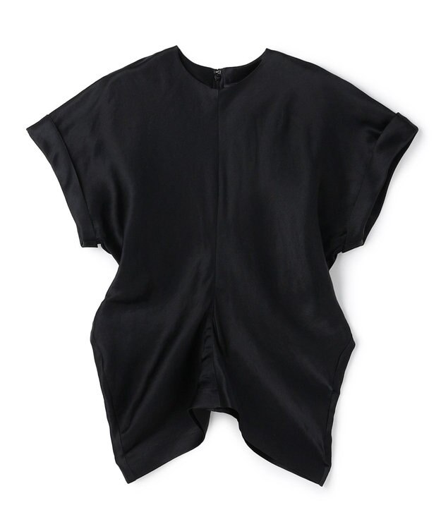 BEIGE， CYANO / サテン ドレープブラウス Black