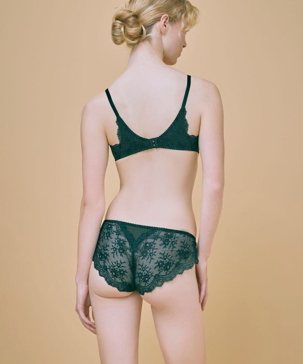 une nana cool バックスタイルまでかわいい Steppe Flower ワイヤーブラ ダークグリーン