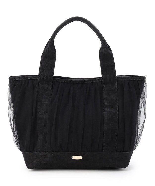 TOCCA GATHER TULLE TOTE キャンバストート ブラック系