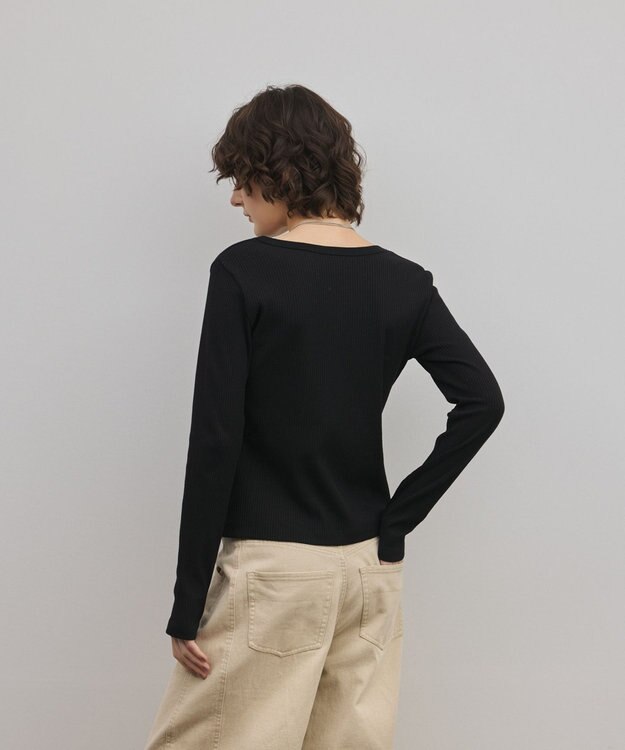 GRACE CONTINENTAL ヘンリーネックカットトップ ブラック