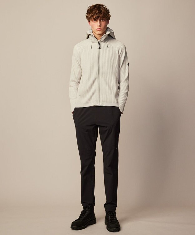 JOSEPH ABBOUD MOUNTAIN 【軽量/ストレッチ】CORDURA アウトドア ニット パーカー ライトグレー系