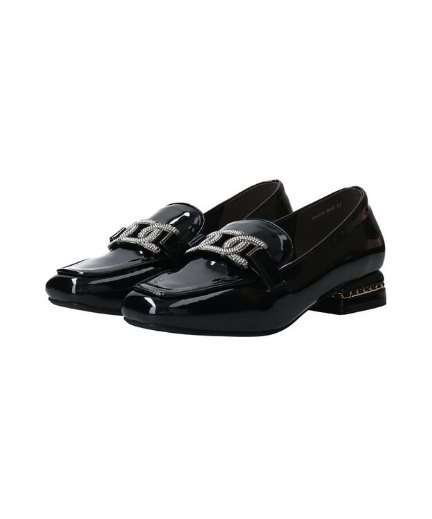 Bridget Birkin 【Bridget Birkin】パールヒールビジューバックルローファー ブラックエナメル