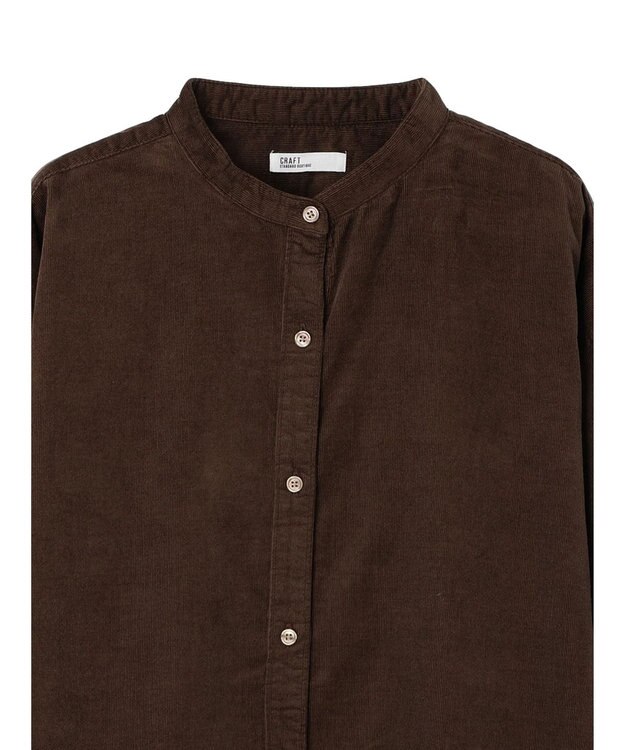 CRAFT STANDARD BOUTIQUE コーデュロイバンドカラーシャツ Brown