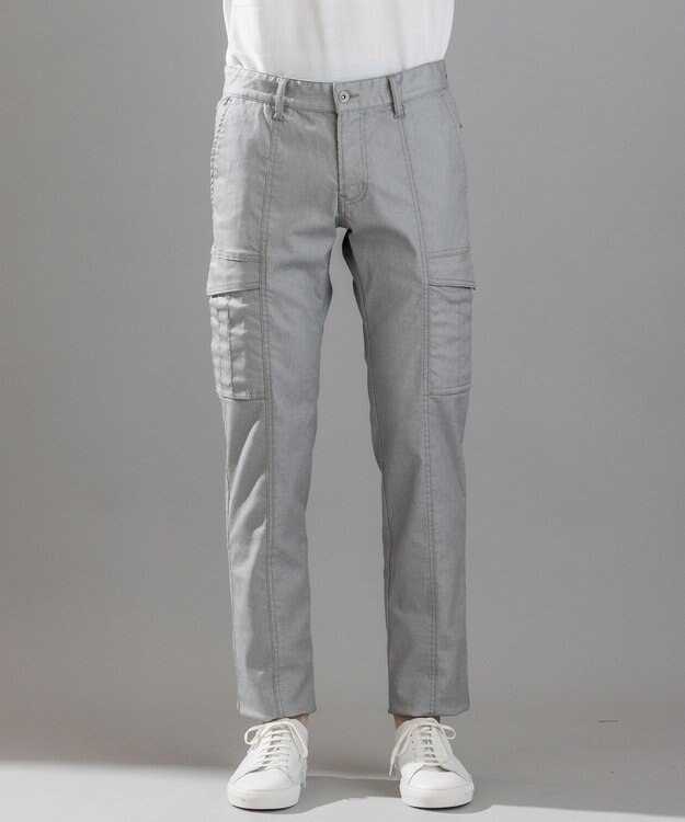 JOSEPH HOMME  新型【抜群のストレッチ性/光沢素材】ハイパワーソフトストレッチ デザインパンツ/ STICK DESIGN ライトグレー系