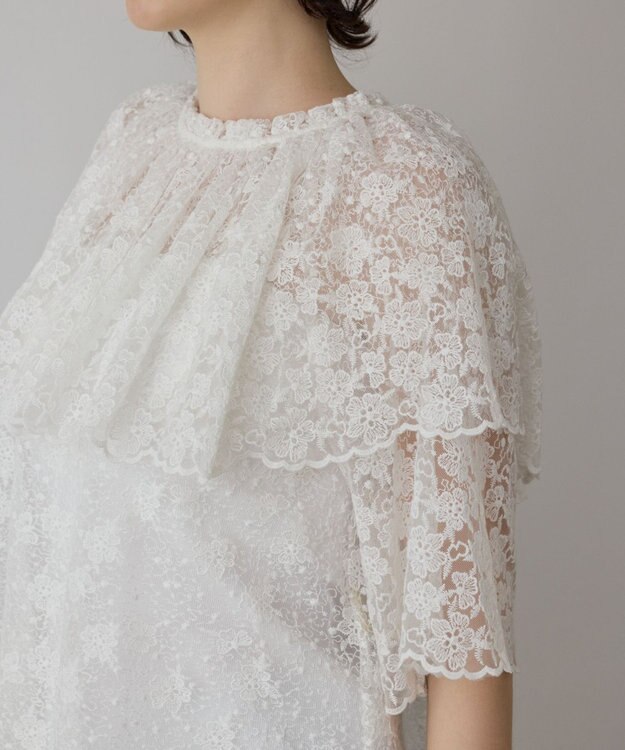 GRACE CONTINENTAL レースケープブラウス キナリ