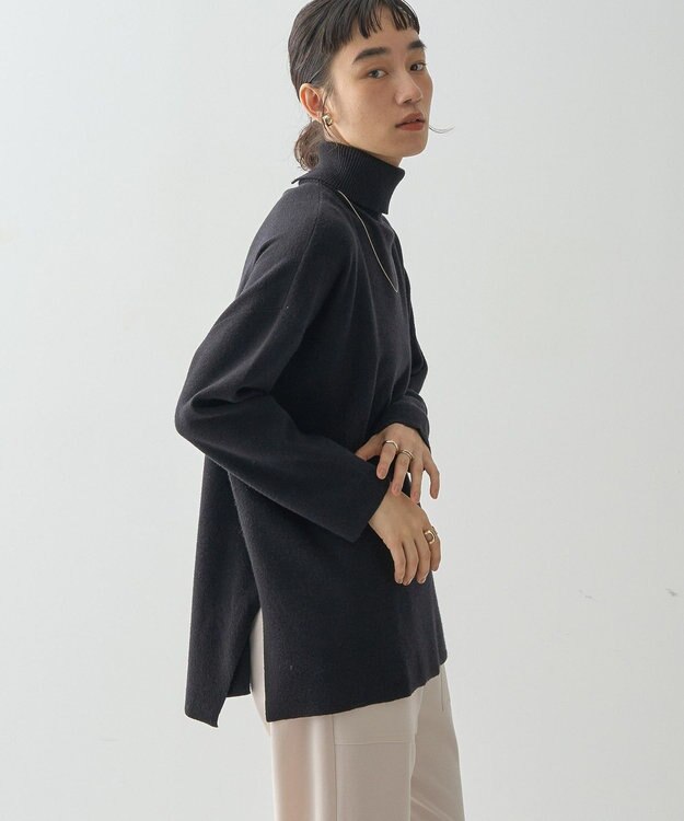 AMERICAN HOLIC バイパチタートルネックニットロングプルオーバー Black