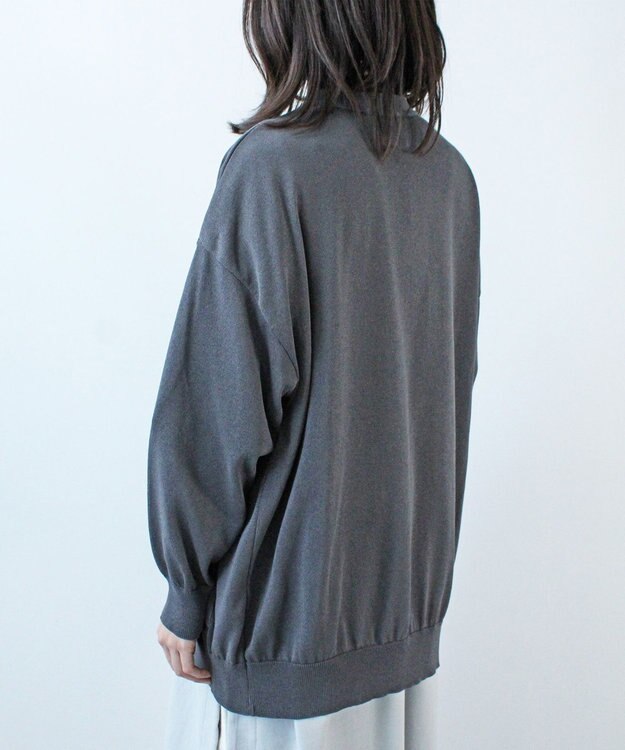 WHITE MAILS PAPER KNIT V-NECK CARDIGAN チャコールグレー