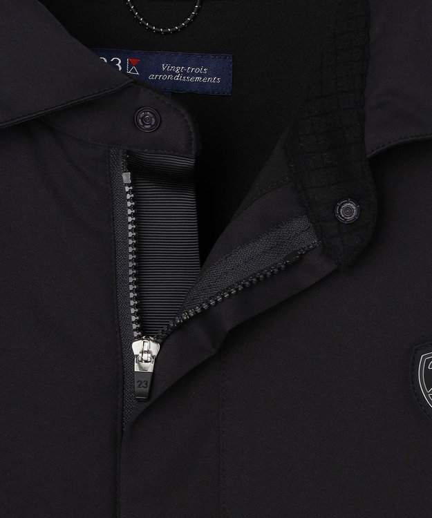 23区GOLF 【MEN】防風ストレッチ エアリージャージオーバーシャツ ブラック系