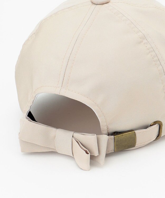 TOCCA 【紫外線90%カット・吸水速乾・抗菌防臭・接触冷感・洗える・サイズ調整可・リボン取り外し可】LOGO RIBBON CAP キャップ ベージュ系