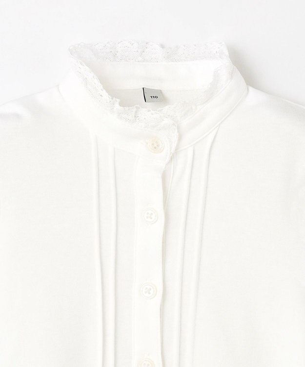 ANY KIDS リボン付きスタンドカラーブラウス ホワイト