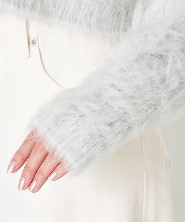 NAVE 【Nave】モヘアシャギーニットトップス ライトグレー系