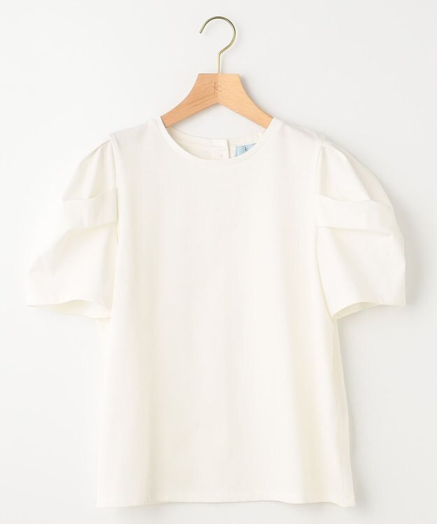 組曲 GIZAコットンタックスリーブ Tシャツ アイボリー系