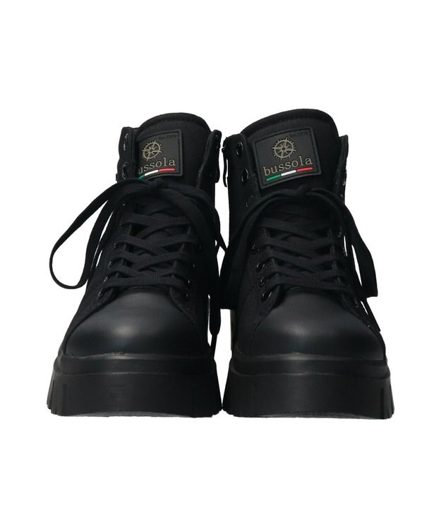 INTER-CHAUSSURES 【BUSSOLA】コーデュラナイロン防水ショートブーツ ブラック雑材