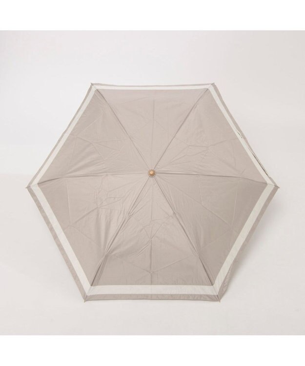 UNBILLION カシュネ cachenez / PU切り継ぎボーダー3段折りたたみ傘 ダークベージュ