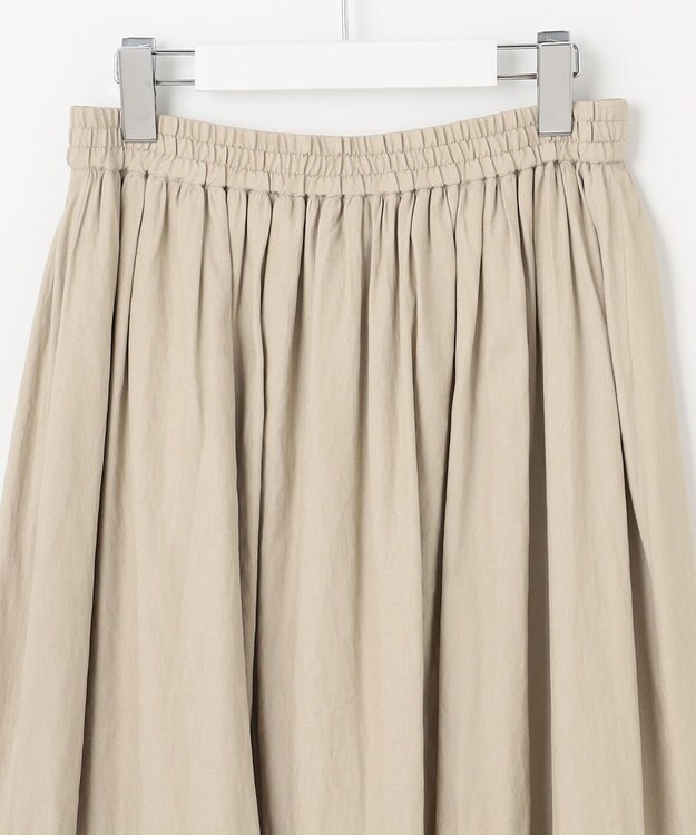 J.PRESS LADIES 【洗える】シャンブレーツイル ティアード スカート ベージュ系