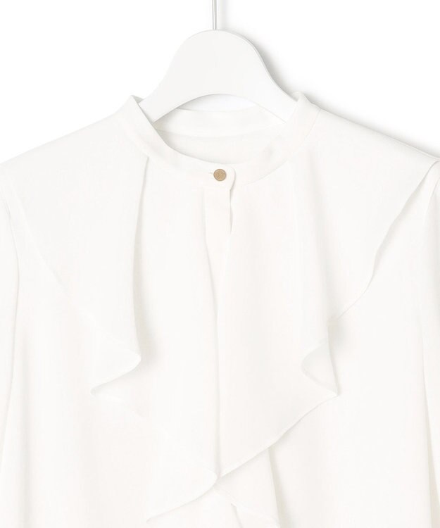 23区 【洗える】ジョーゼットフリル ブラウス ホワイト系