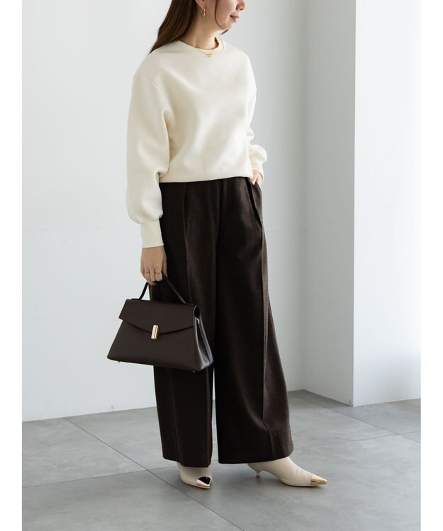 Te chichi ワンポイント刺繍裏起毛プルオーバー オフホワイト