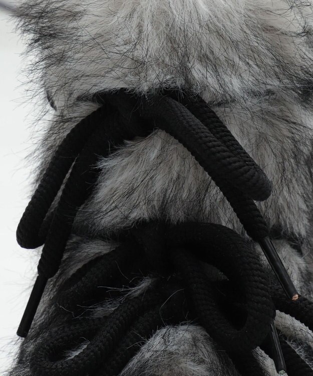 WEGO ボリュームファーレースアップFムートンブーツ ブラック