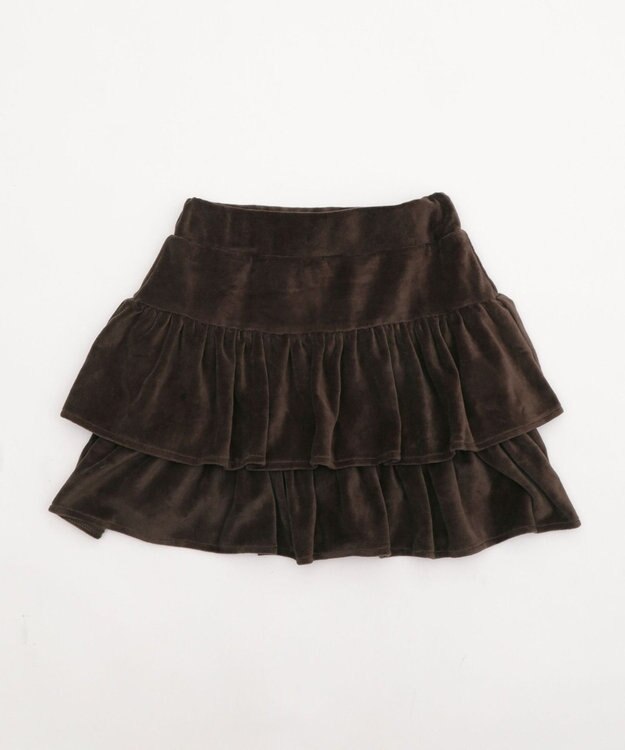 WEGO ベロアフリルスカパン ブラウン