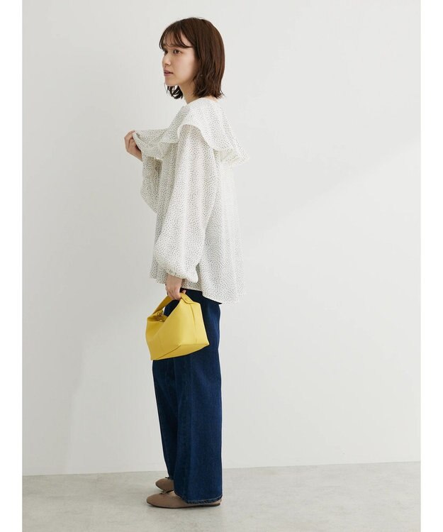 Green Parks 柄アソートラッフル衿ブラウス Dot