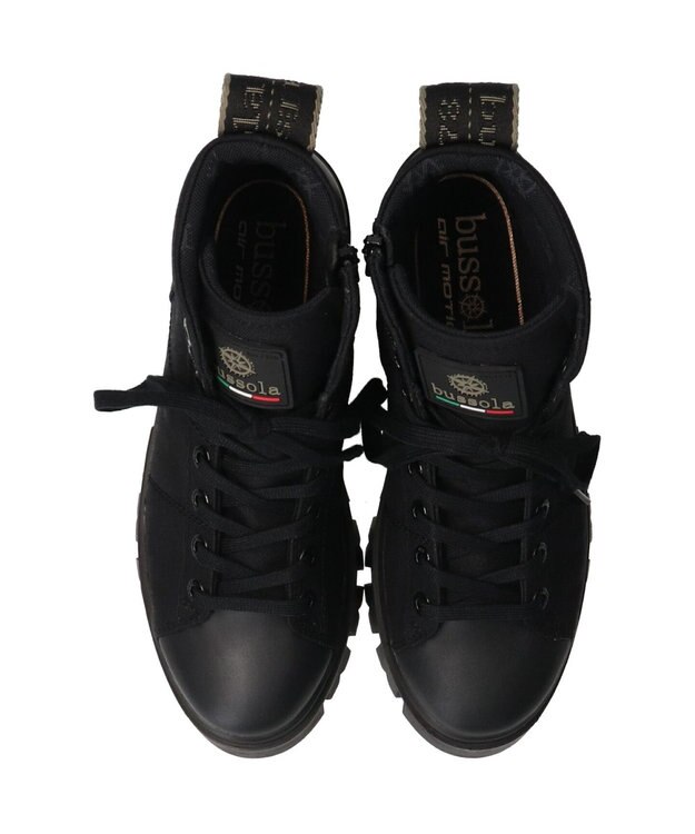 INTER-CHAUSSURES 【BUSSOLA】コーデュラナイロン防水ショートブーツ ブラック雑材