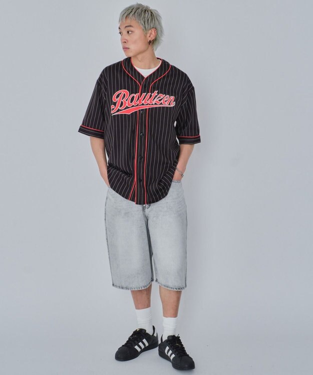 WEGO 【ユニセックス着用ITEM/MLサイズ展開】ベースボールシャツ（SS） ブラック