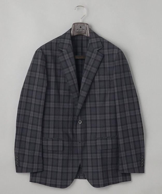 GOTAIRIKU 清涼サッカー素材【通気性/軽量】空羽サッカー マドラスチェック シャツジャケット グレー系4