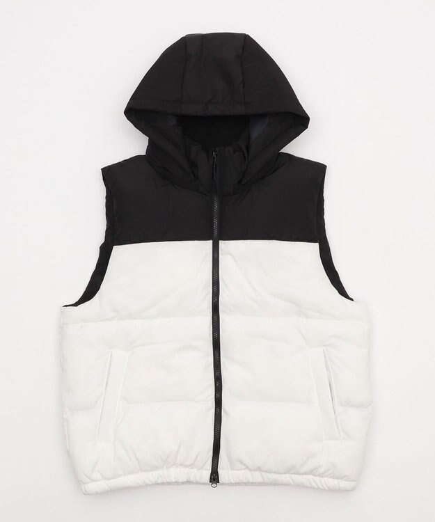 WEGO 【25年秋冬新作/ユニセックス着用ITEM/MLサイズ展開】2WAYパファーベスト ホワイト