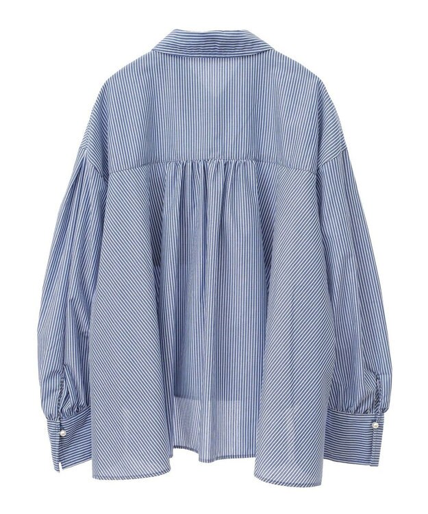 earth music&ecology オーバーフレアシャツ Stripe