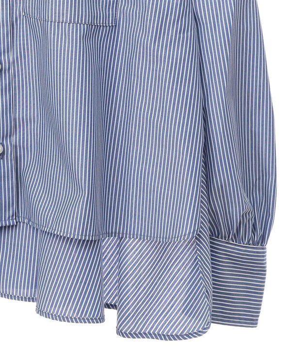 earth music&ecology オーバーフレアシャツ Stripe