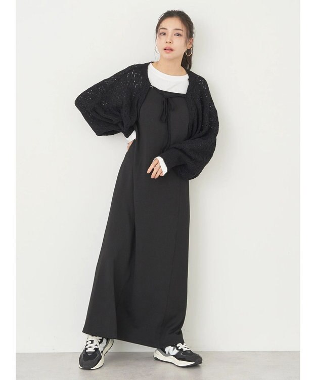 earth music&ecology ＳＥＴ２点　マルチウェイボレロキャミワンピース Black