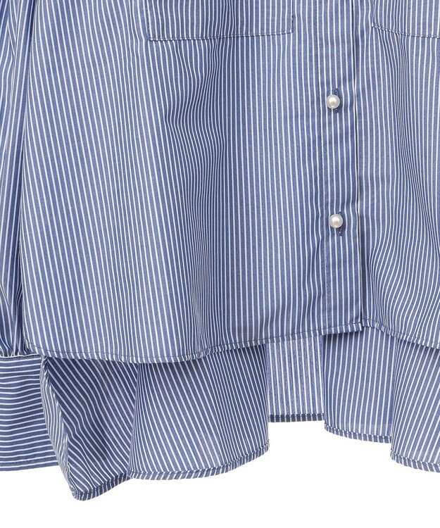 earth music&ecology オーバーフレアシャツ Stripe