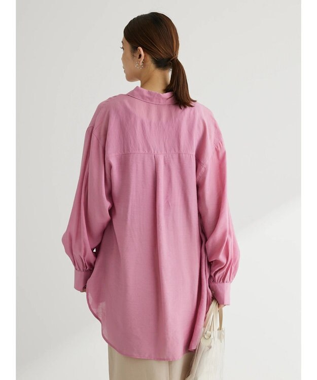 Green Parks レギュラーカラーシアーシャツ Pink