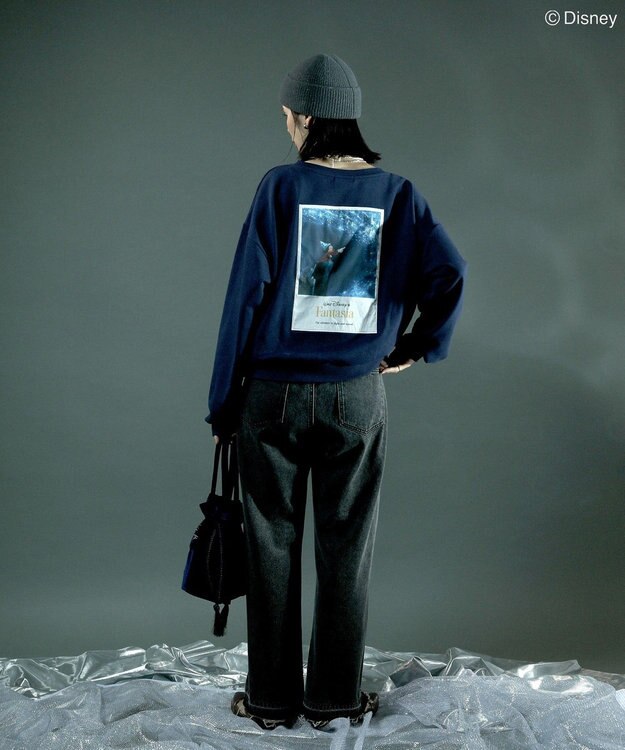 Green Parks ＦＡＮＴＡＳＩＡ／Ｖネックバッグプリントスウェット Navy