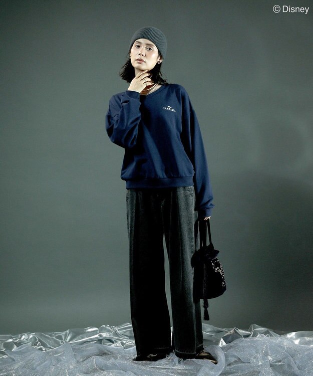 Green Parks ＦＡＮＴＡＳＩＡ／Ｖネックバッグプリントスウェット Navy