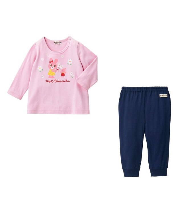 MIKI HOUSE HOT BISCUITS 【80-120cm】 天竺素材 キャビット ルームウェア ラベンダー